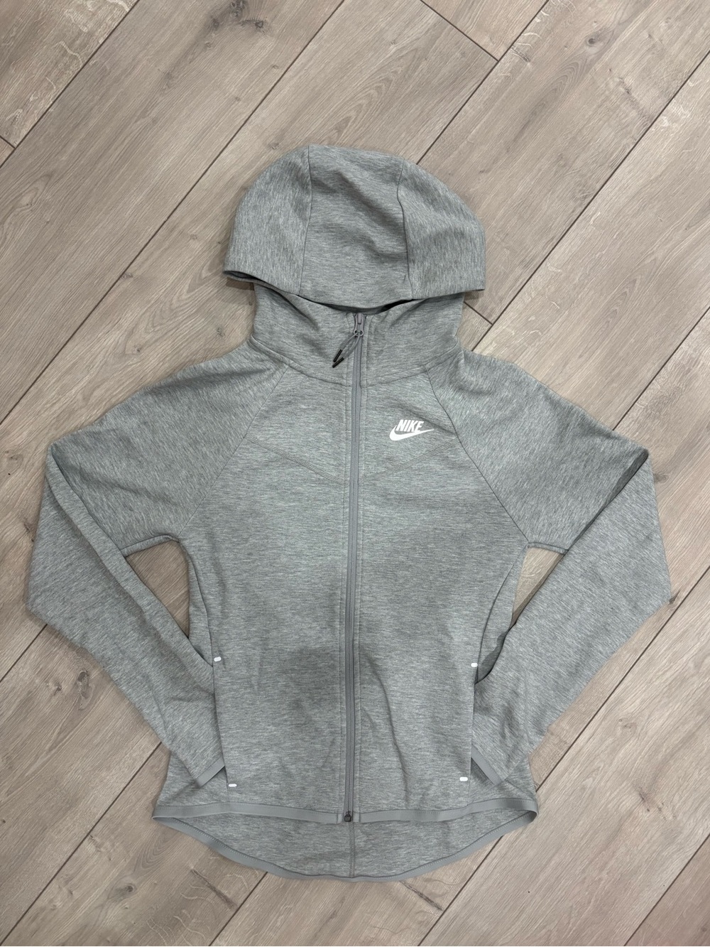 Nike Women’s Light Gray Full-Zip Hooded Sweatshirt